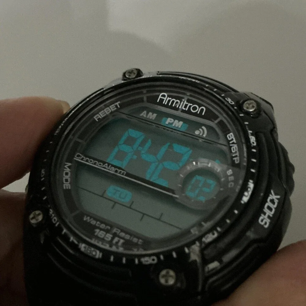 Armitron All-Sport 40/8322 Mens Watch 45mm Digital Black Chrono Alarm Day Date